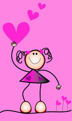 Muñeca con corazones