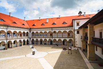 Obraz premium Courtyard of Niepolomice Castle, Poland