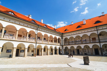 Obraz premium Courtyard of Niepolomice Castle, Poland