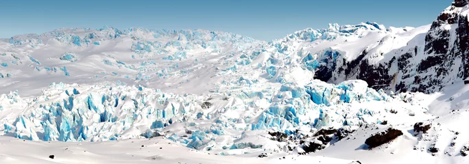 Crédence de cuisine en verre imprimé Glaciers glissant du glacier de montagne