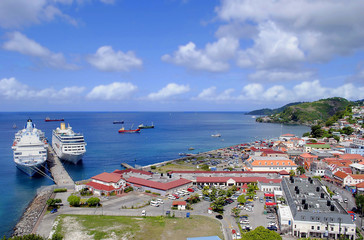 St George's harbour in Grenada - obrazy, fototapety, plakaty