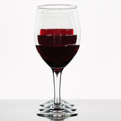 Glasses of red wine