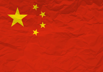 China flag crumpled paper