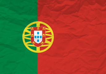 Portugal flag crumpled paper