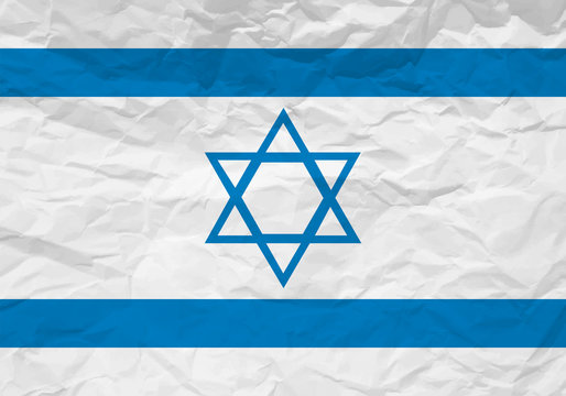 Israel flag crumpled paper