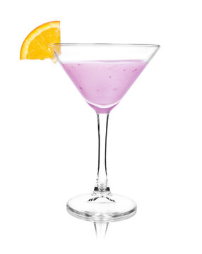 milk smoothie with orange isolated on white