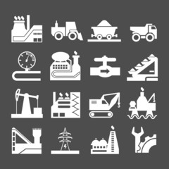 Set icons of industrial