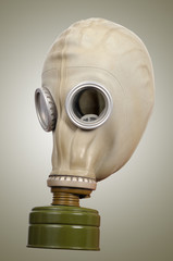 Gas mask on a gray background
