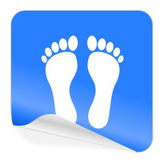 Obraz premium foot blue sticker icon