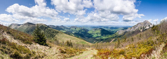 Panoramic view from the mountain ridge,Little Fatra hills,SK