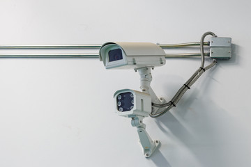 CCTV camera on wall