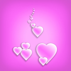 Liebe - pinkfarbene Herzen
