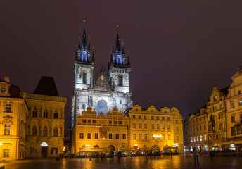 Fototapeta na wymiar Church of Our Lady before Tyn in Prague - Czech Republic