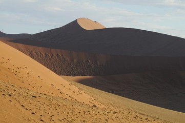 Fototapeta na wymiar Schattenspiel an der Düne 45 im Namib-Naukluft-Park