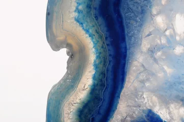 Crédence de cuisine en verre imprimé Cristaux Macro de pierre d& 39 agate bleue
