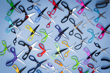 Background of scissors with open blades