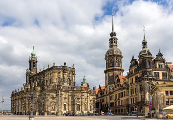 View of Dresden castle and Cathedral - Germany, Saxony