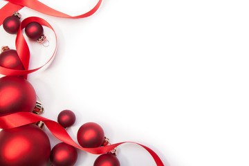 Christmas balls and a ribbon