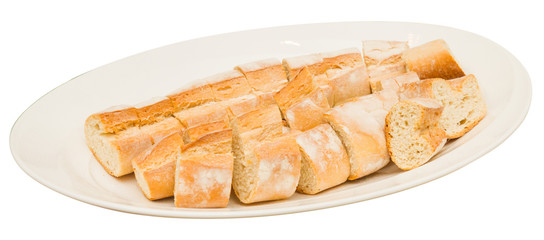 Bread on white plate