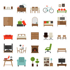 Furniture Icons Flat Design - 65071512