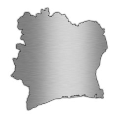 High detailed vector map - Ivory Coast.
