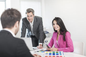 workteam in meeting at office
