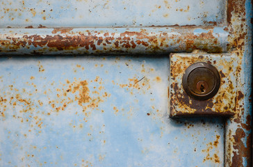 keyhole of an old trunk lock