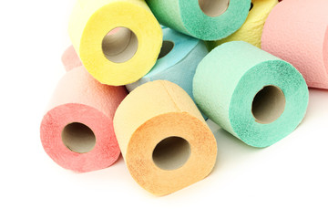 A lot of toilet paper rolls