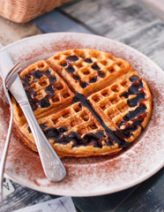 waffle with chocolate