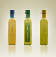 Glass oil olive bottle set.