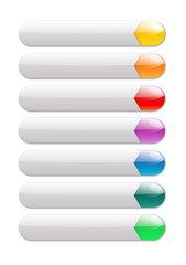 gray internet buttons with colorful glossy part