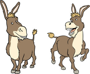 Funny cartoon donkey
