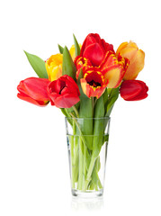 Fresh colorful tulips bouquet