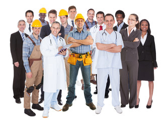 Obraz premium Full Length Of People With Different Occupations