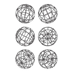 Set of abstract vintage globes vector illustration