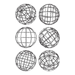Set of abstract vintage globes vector illustration