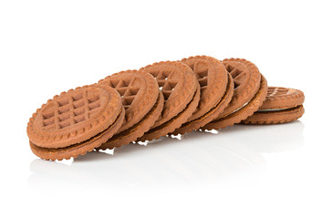 chocolate cookies with creme filing isolated