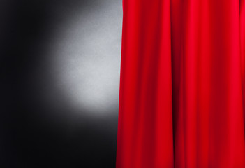 Stage With Red Curtain
