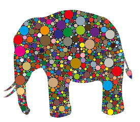 Fototapety  słoń złożony z kolorów