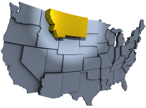 Montana gold treasure state US map