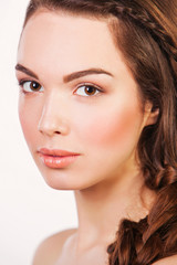 Obraz premium beautiful young happy woman with long curly