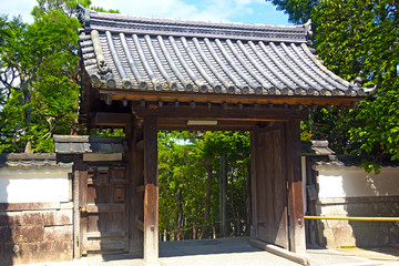 Fototapeta premium The Gate of Ginkaku-ji Temple in Kyoto, Japan. Garden gate.