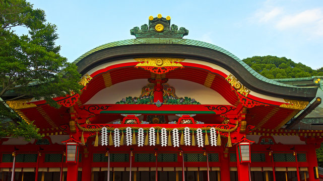 Roof architecture of a small Inari's shrine in Kyoto.