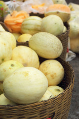 yellow cantaloupe - asia fruit in the market
