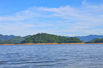 Views over the reservoir Kaengkrachan dam