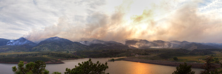 Panoramic Wildfire Landscape