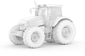 Naklejka premium Big Tractor II - white isolated