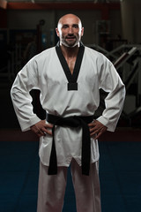 Mature Man Dressed In Traditional Kimono