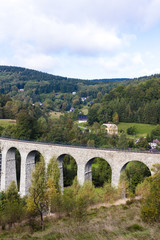 Fototapeta na wymiar railway viaduct Novina, Krystofovo Valley, Czech Republic