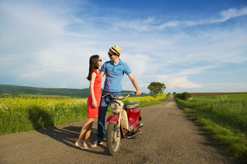 Couple on motorbike